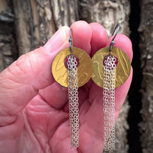 Load and play video in Gallery viewer, Golden Cascade Steel Earrings
