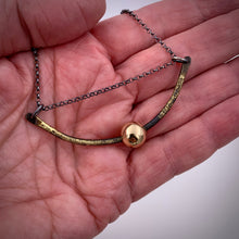 Load image into Gallery viewer, Steel Swing Necklace with Gold Bead
