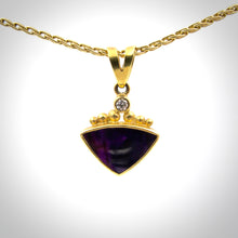 Load image into Gallery viewer, 18k gold Sugilite and Diamond Pendant
