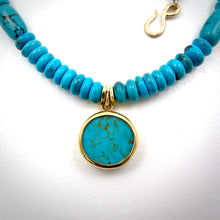 Load image into Gallery viewer, Blue Turquoise Necklace with Gold
