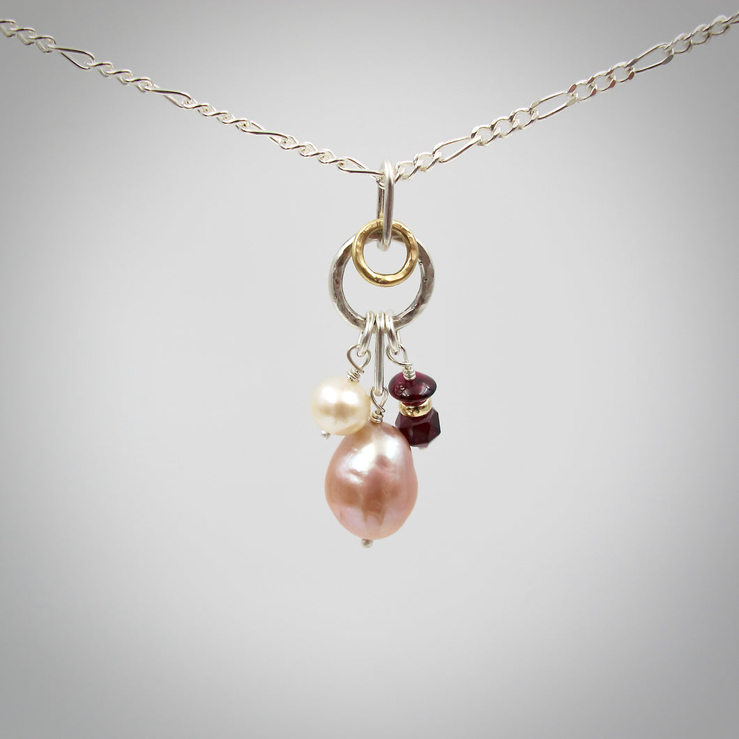 The Charmer Necklace with Garnet and Gold