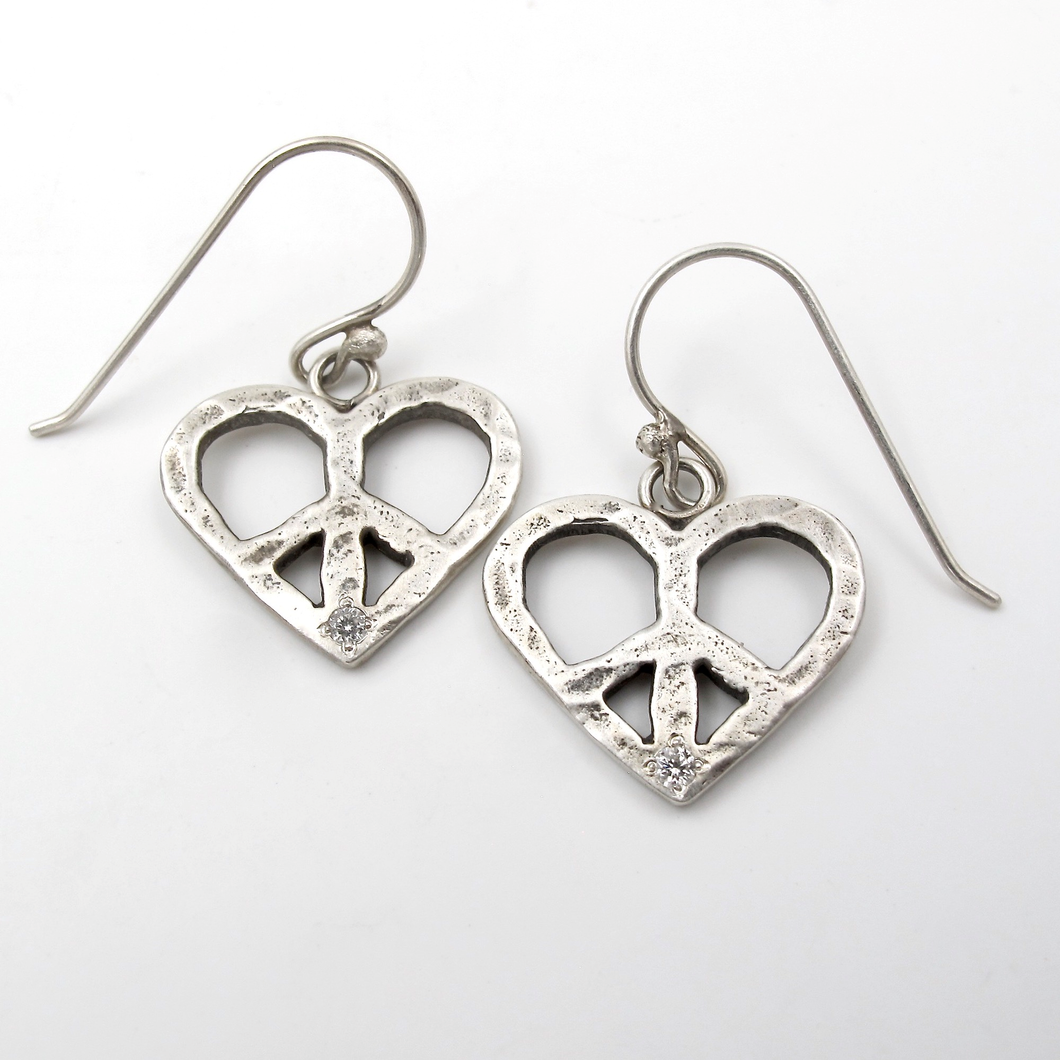 Peace Heart Earrings