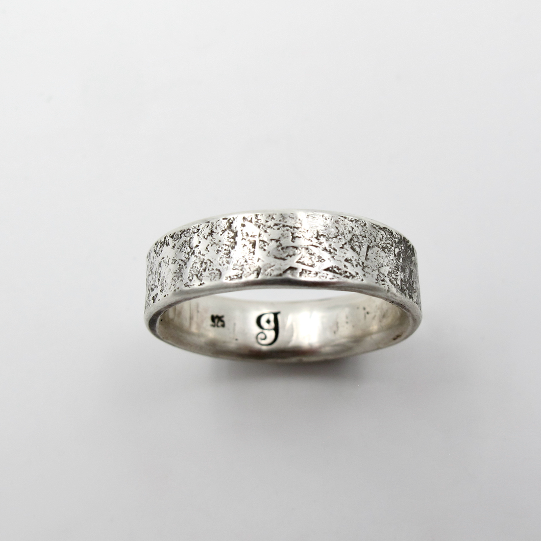 Silver Textured Hammered Ring