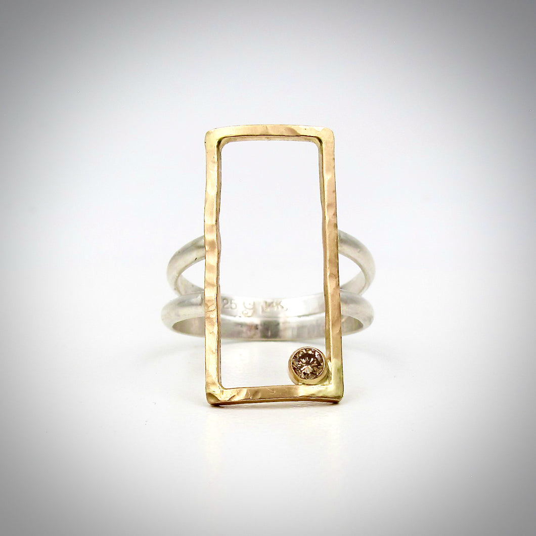 Airy 14k Gold Rectangle Ring